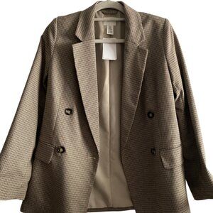 H & M  Taupe/Plaid Blazer (NWT)